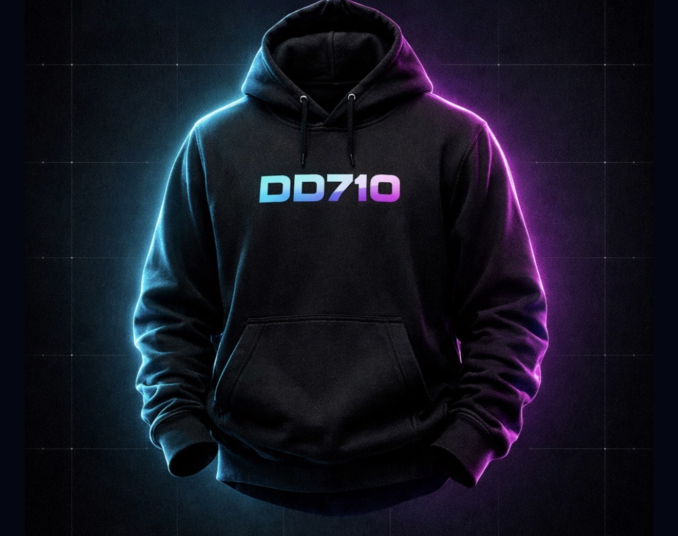 DD710 Gradient Logo Hoodie - Black